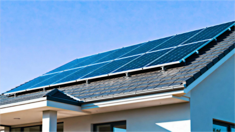 Personne travaillant sur des panneaux solaires sur un van
